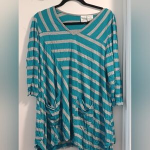 Roaman's Blue and Gray Long Sleeve Tee